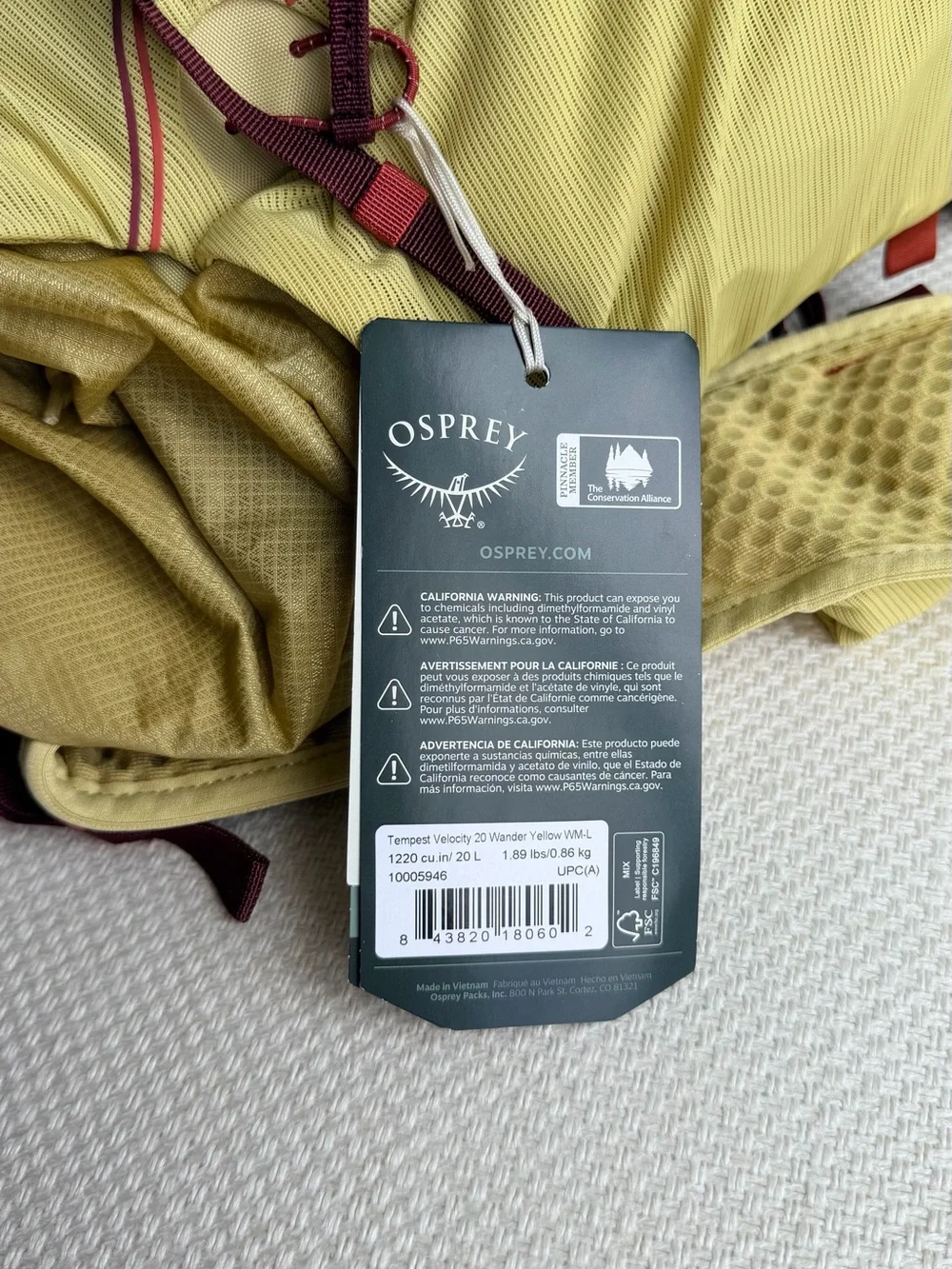 Osprey Tempest Velocity 20 Women's Wander Yellow Daypack